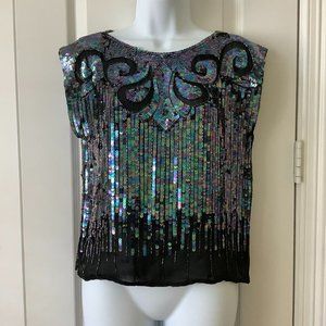 Star Group M Silk Purple/Black Sequins
